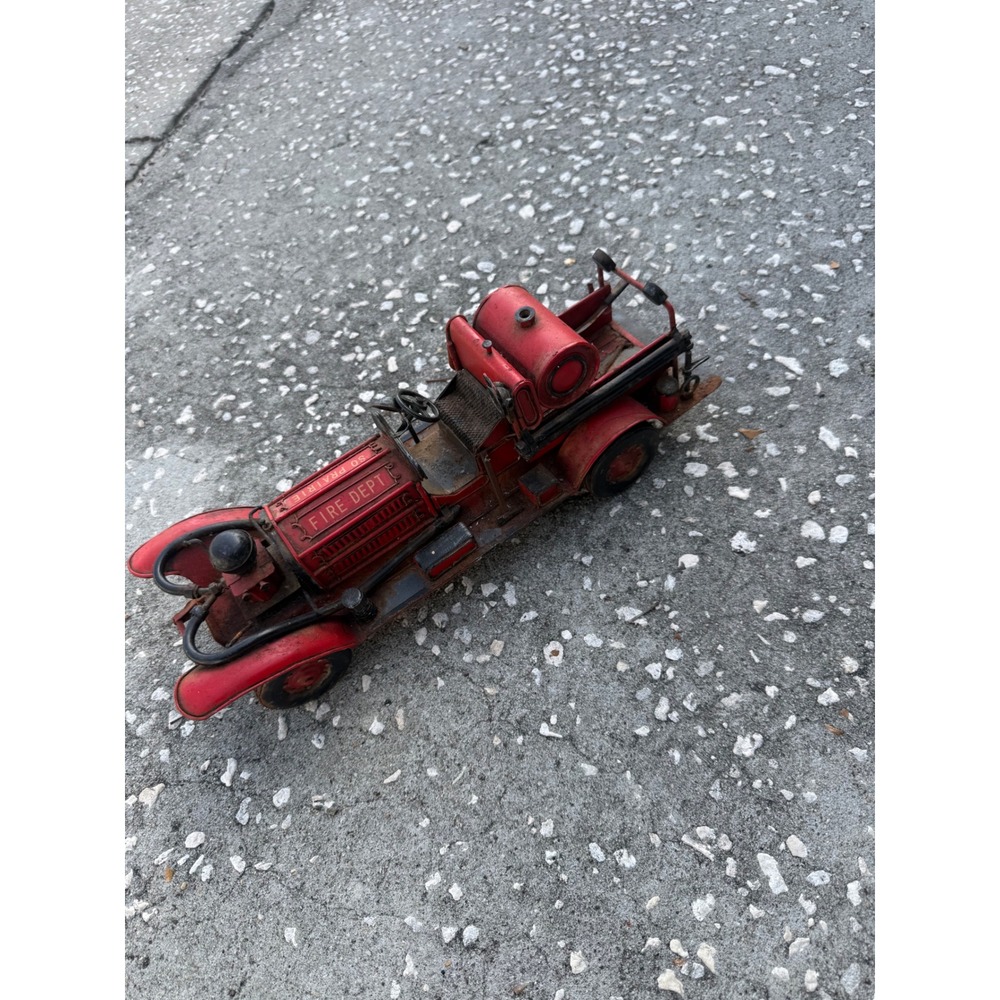 Vintage Metal Fire Truck Model 1926 So Prairie Fire Dept Rustic Pumper Decor